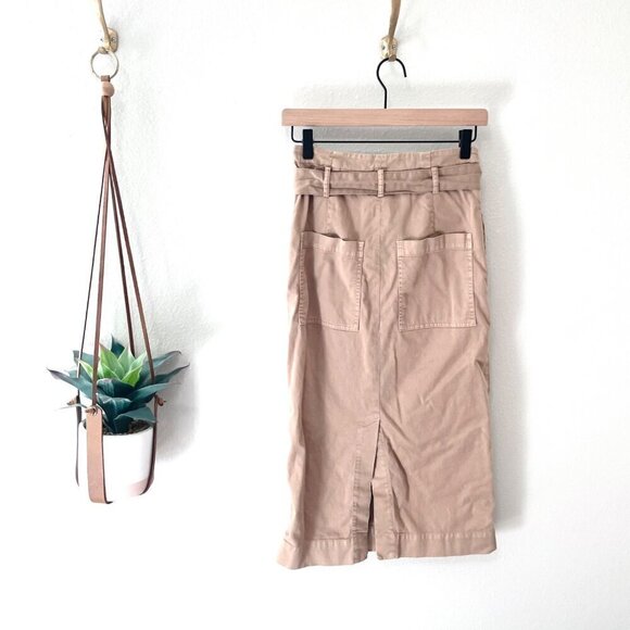 Peserico Khaki Midi Belted Skirt in Size IT 38 - Picture 8 of 10